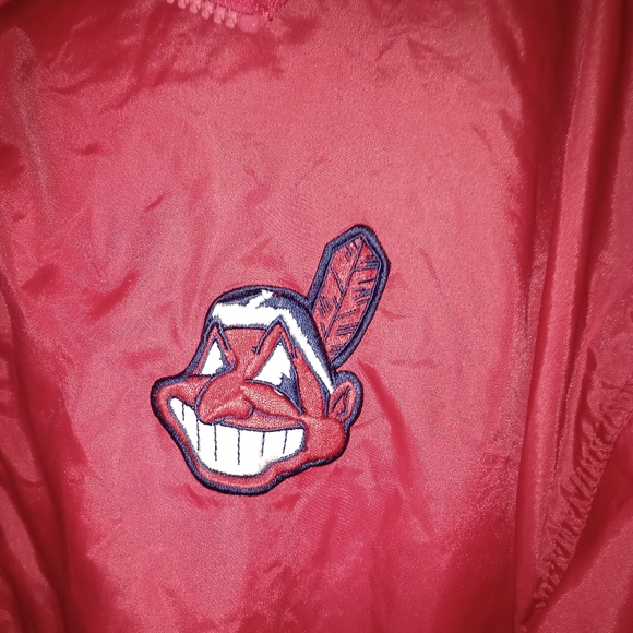 Cleveland Indians Pro Player Windbreaker Jacket Mens Large Chief Wahoo Vintage - Picture 7 of 16